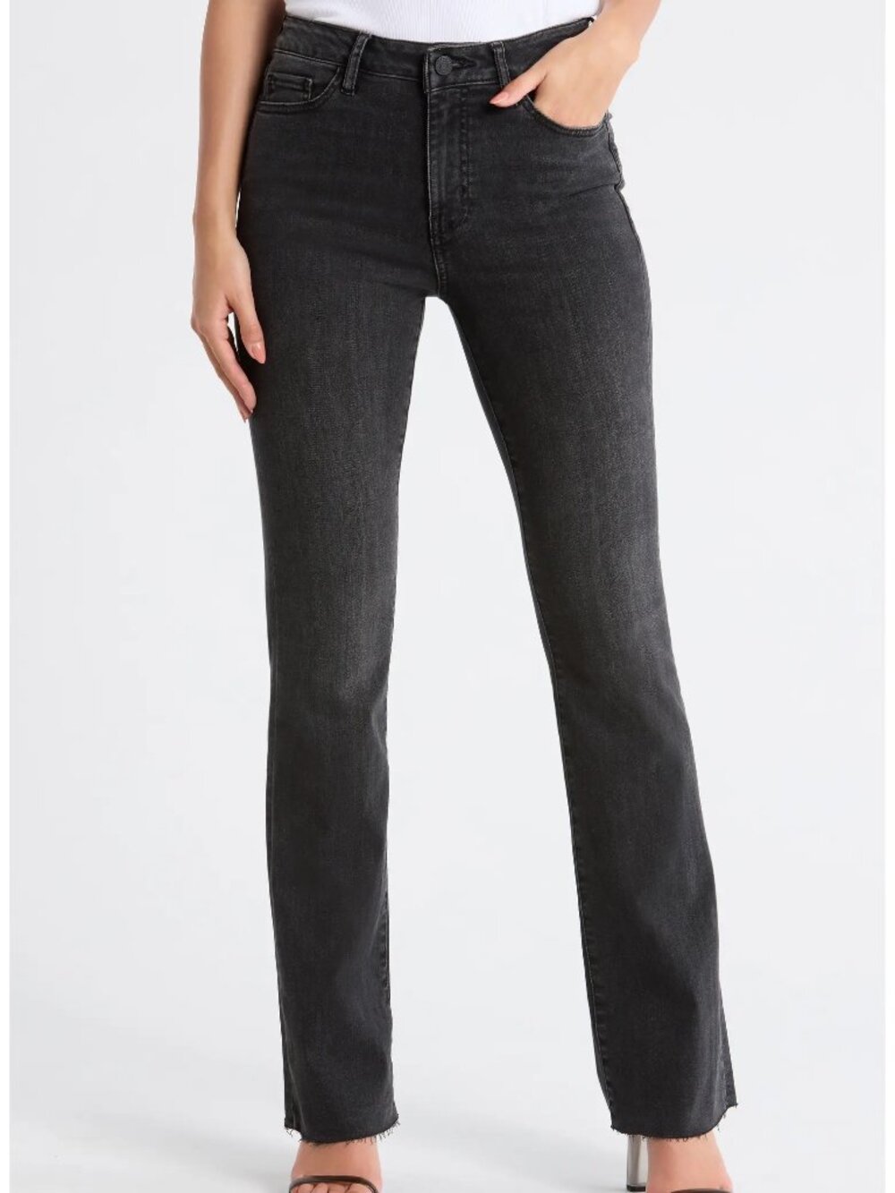 FRAME Le Mini Bootcut Jeans in Nolita Raw Fray